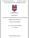 [Khóa luận tốt nghiệp] Các nhân tố tác động đến nợ xấu của các Ngân hàng thương mại tại Việt Nam