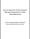 [Luận văn thạc sĩ] Quản lý nhà nước về chất thải rắn trên địa bàn Quận Bắc Từ Liêm, thành phố Hà Nội