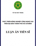 [Luận án tiến sĩ] Phát triển nông nghiệp công nghệ cao trên địa bàn Thành phố HCM