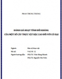 [Luận án tiến sĩ] Đánh giá hoạt tính đối kháng của một số cây thực vật bậc cao đối với cỏ dại