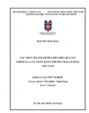 [Khoá luận tốt nghiệp]_Các nhân tố ảnh hưởng đến hiệu quả tài chính của các Ngân hàng TMCP Việt Nam